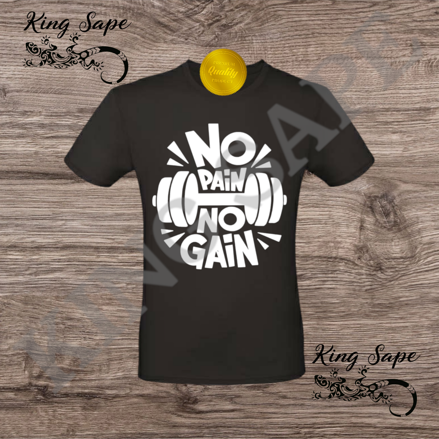 > Tee-shirt "no pain no gain" / 1 face réf #T011